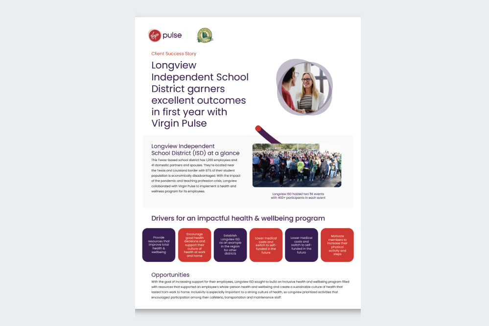 Client Spotlight Longview ISD Virgin Pulse